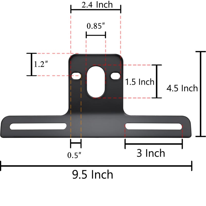 OTOW Steel Heavy Duty License Plate Holder Bracket and Light Mount for Trailers, Trucks, Cars, Certain Motorcycles with Mounting Screws, Reflective Sticker - Image 2